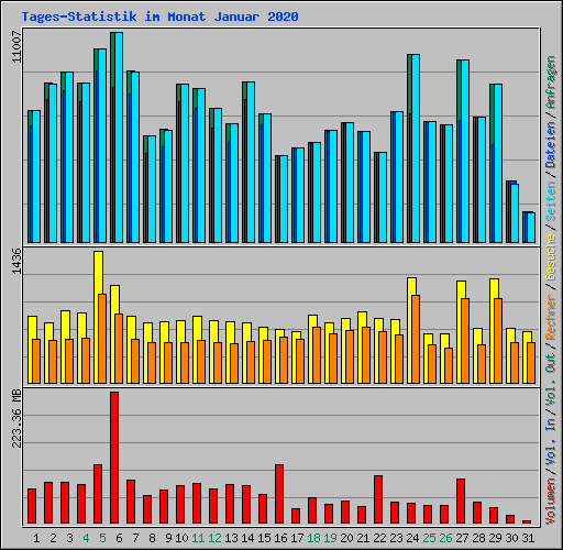 Tages-Statistik im Monat Januar 2020