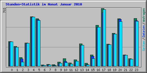 Stunden-Statistik im Monat Januar 2010