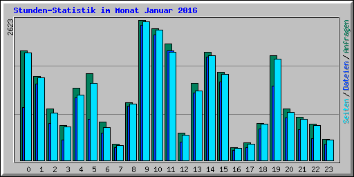 Stunden-Statistik im Monat Januar 2016